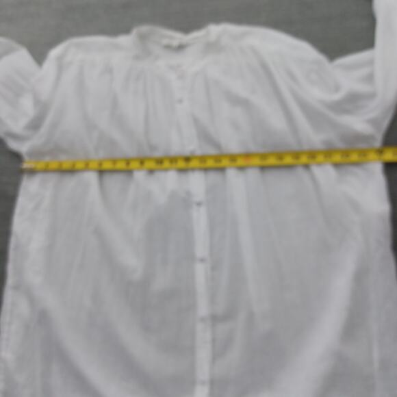 Skin Worldwide Tunic Blouse Womens White Size 0 Button Up Lightly Sheer Flowy - Picture 8 of 12